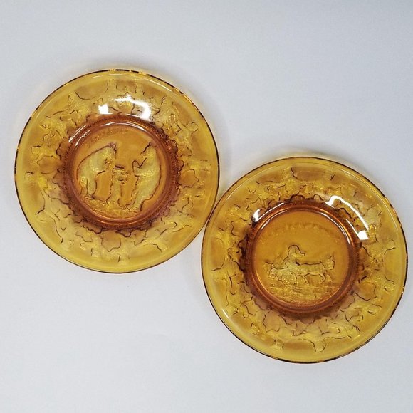 Indiana Glass Tiara Amber Plates - Picture 9 of 9